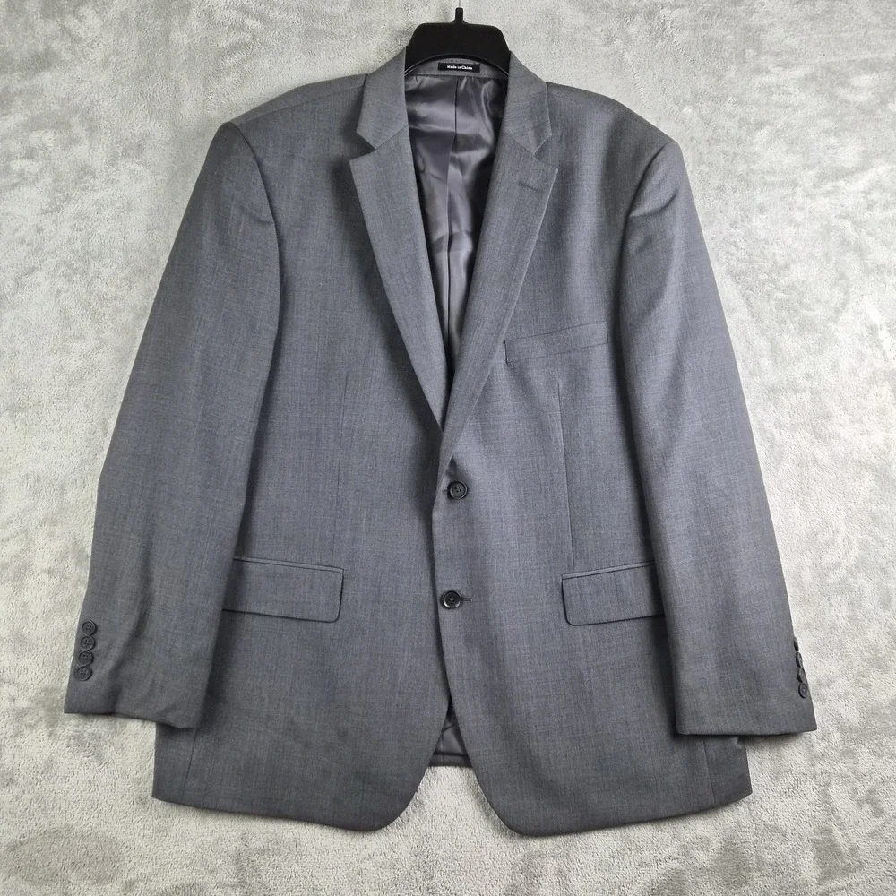Pronto Uomo Blazer Jacket Mens 46 Gray Wool Blend 2 Buttons Sport Coat Formal